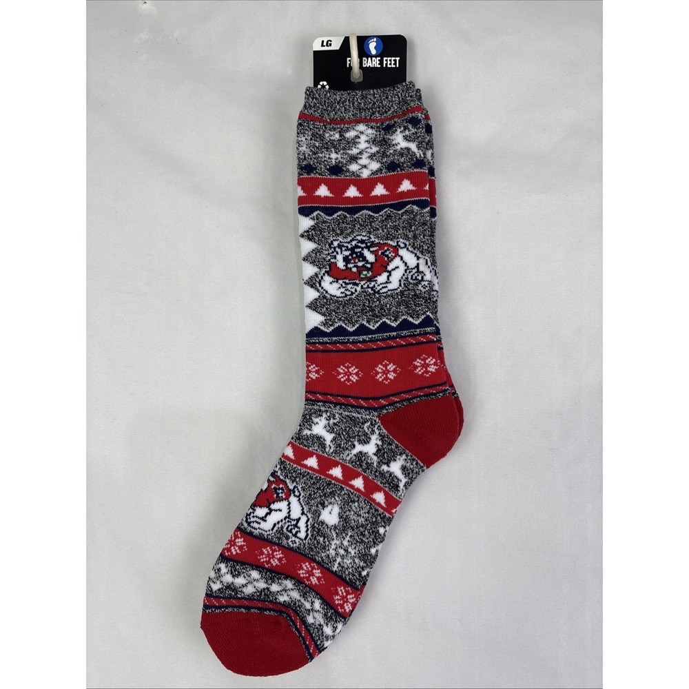 1 Pair For Bare Feet‎ Quarter Sock Fresno State Bulldogs L Team Colors